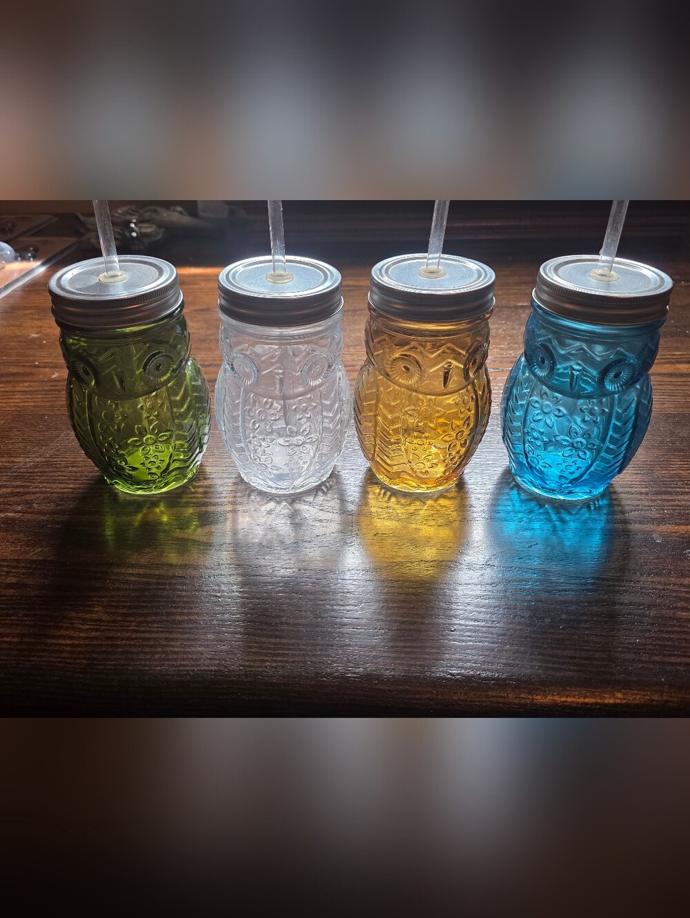 Owl Mason Jar Tumbler with Straw - Clear